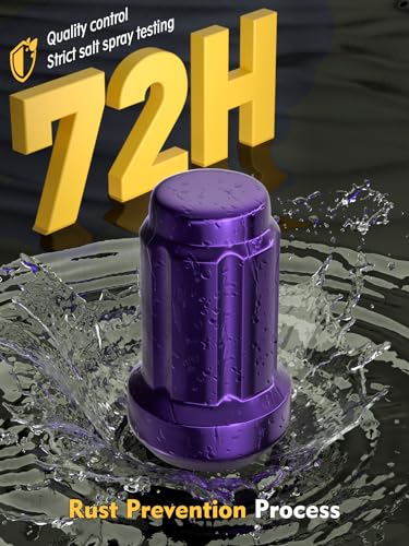 Image of MIKKUPPA M12x1.5 Wheel Lug Nuts, Purple 20pcs Closed End Spline Lug Nuts