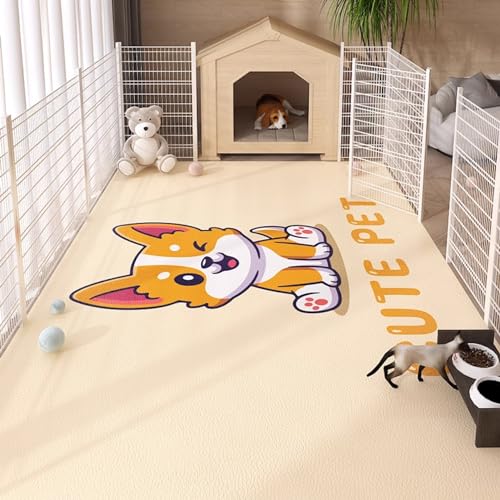 ペット用カーペット ペットマット 滑らない カーペット pvc 廊下敷きマット 140*160cm 噛む予防 床暖房対応 大判 小型犬 中型犬 大型犬 ケージ用 家庭/オフィス/事務所 繰り返し使える フリーカット NICE FIVE (60*90cm,Q