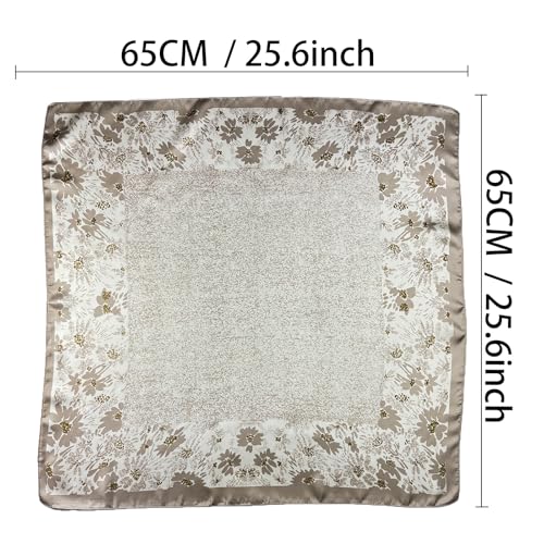 Natural Silk Feel Scarf for Women Lightweight Square Neck Scarf Soft Bandana 25.6x25.6in2