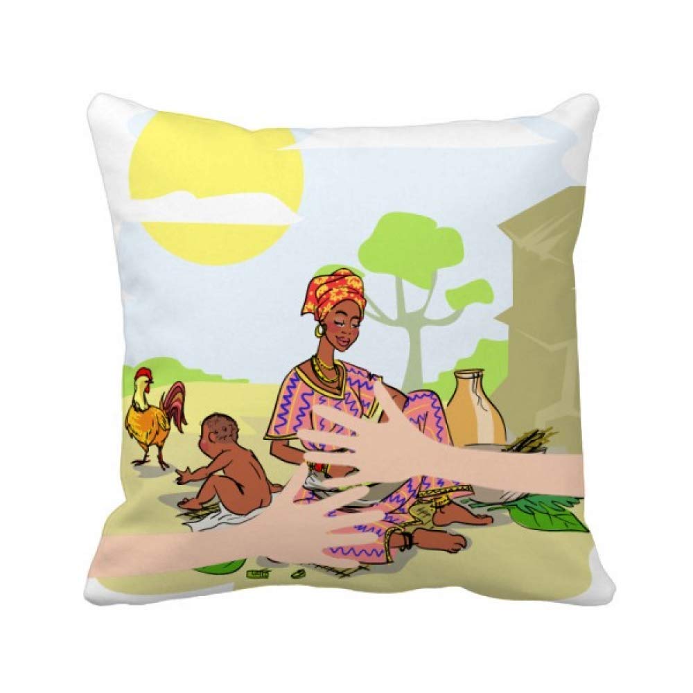 Coussin d'Afrique totems autochtones en tissu pour canapé salon