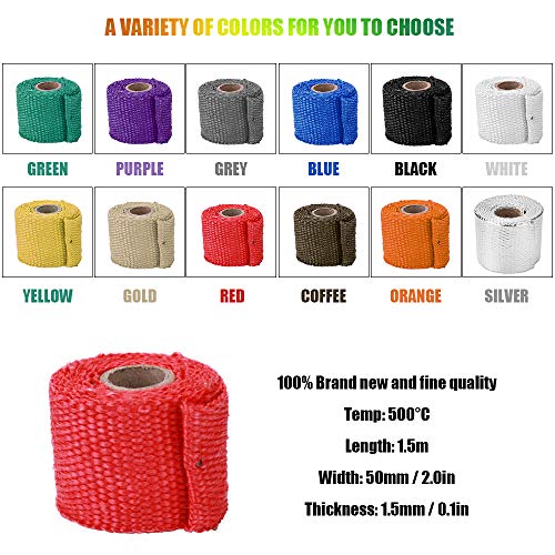 Sangmei Rolo de envoltório de exaustão de calor de fibra de vidro de 1 5 m para motocicleta envoltór