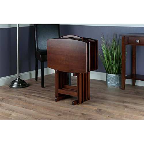 Image of Winsome Darryl Set of 4 Oversized Foldable Tables, Walnut, 26 inch