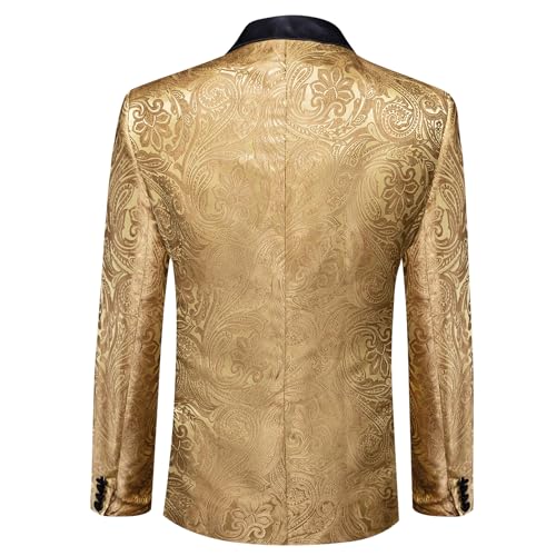 Image of Barry.Wang Mens Floral Blazer Suit Jacket Notched Lapel Casual Sport Coat | Flowers Jacquard One Button Tuxedo for Prom Wedding Party Disco Dinner Banquet Cocktail Homecoming Travel,Regular Fit