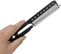 Vista 8 de FRCOLOR Peine alisador de 2 piezas, peine de hierro plano, peine de peluquería, peine recto en forma de V, alisador de pelo para peluquería uso