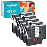 KEENKLE 45013 S0720530 Cinta de etiquetas 12 mm x 7 m para Dymo D1 Cinta de etiquetas 45013 para Dymo LabelManager 160 280 210D 260P 360D, LabelWriter 450 Turbo, paquete de 5