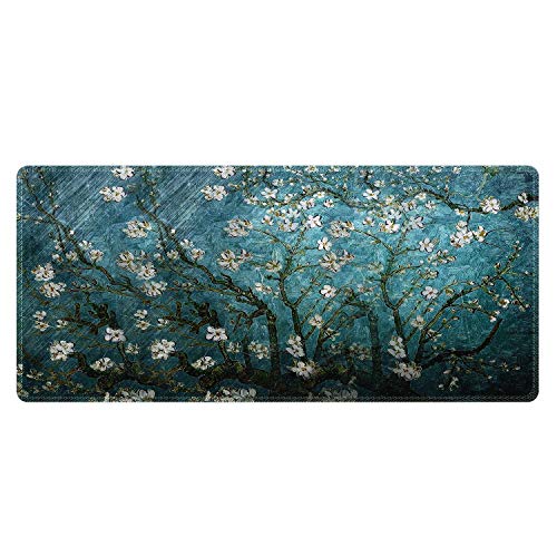 Meffort Inc Extra Large Extended Gaming Desk Mat Non-Slip Rubber Pads Stitched Edges