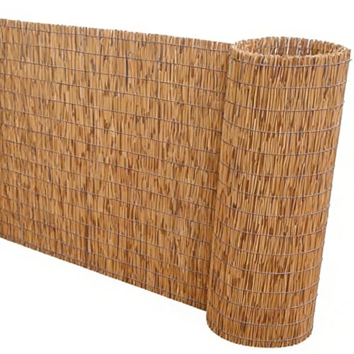 Valla Bambú Natural, Rollos de Caña de Bambú, Pantalla de Valla Caña for Jardín Exterior, Decoración Cortina de Caña, Fácil Instalación y Resistente a la Intemperie(Marrón,H100cmxL900cm)