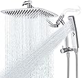 G-Promise All Metal 12 Inch Shower Head with Massage Mode Handheld, Rain Shower Head with Handheld Spray Combo, 3-Way Diverter with Pause Setting, 11 Inch Adjustable Extension Arm (Chrome)