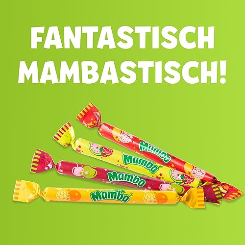 Mamba Magic Sticks – 1 x 290g – Kaubonbon-Stangen mit wechselndem Fruchtgeschmack in vier verschiedenen Doppelsorten – Süßigkeiten Mix einzeln verpackt 3