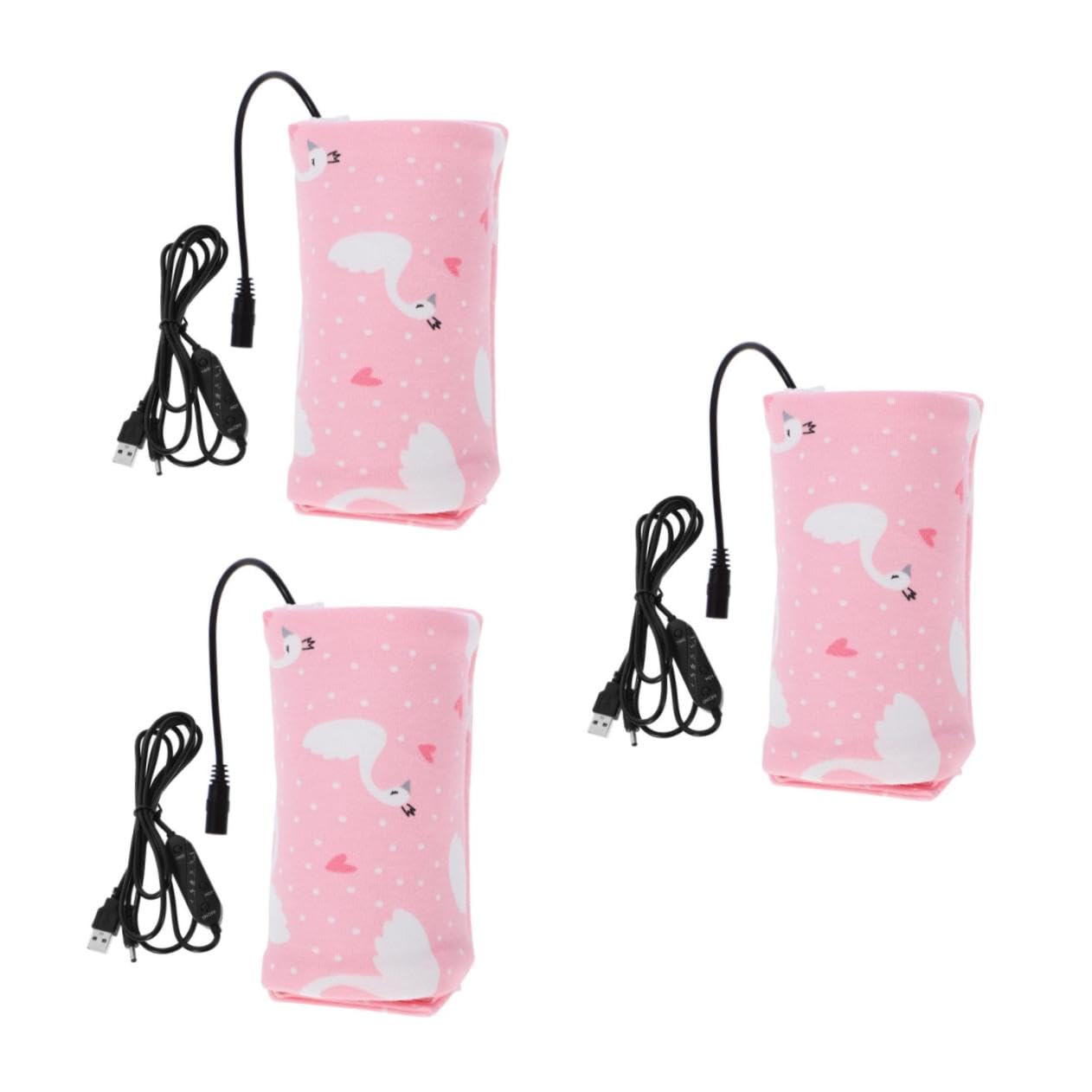 SUPVOX 3 Pezzi Copertura Isolante Scalda Biberon Tenere La Borsa Caldo Borsa Per Biberon Mantenere Caldo Il Latte Per Bottiglia Isolante Termico Rosa Cotone
