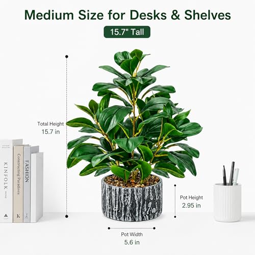 Der Rose 15.7" Small Artificial Plant Indoor for Shelf Desk Entryways Decor - Image 3