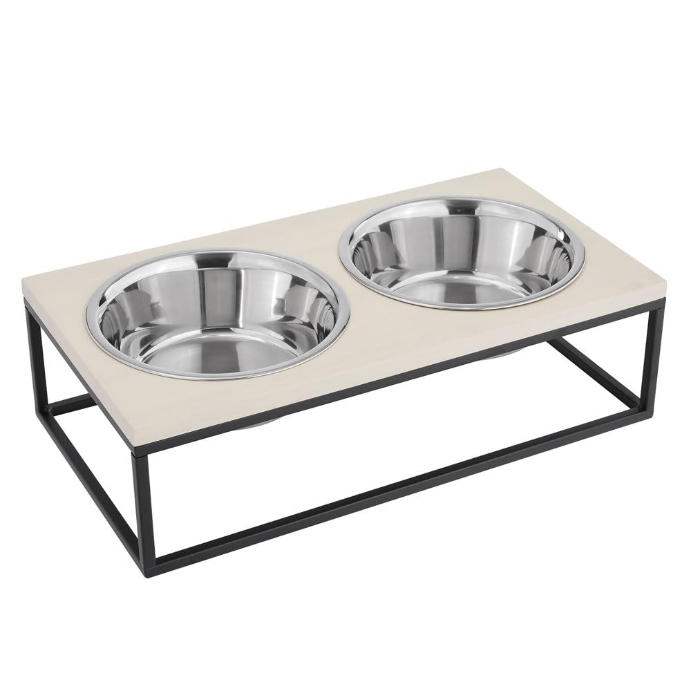 TANSH CRAFTS Dog Bowl Stand Elevated Cat Food Bowls with 2 Stainless Steel Bowls Pet Bowls Stand Feeder with Non-Slip Mat for Kitten or Puppy Anti Vomiting for Cat and Dog (B0CW3TFBNJ) Amazon Price History, Amazon Price Tracker