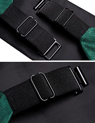 Image of Barry.Wang Men Silk Paisley Cummerbund and Pre-tied Bowtie Handkerchief Cufflink Set for Tuxedo
