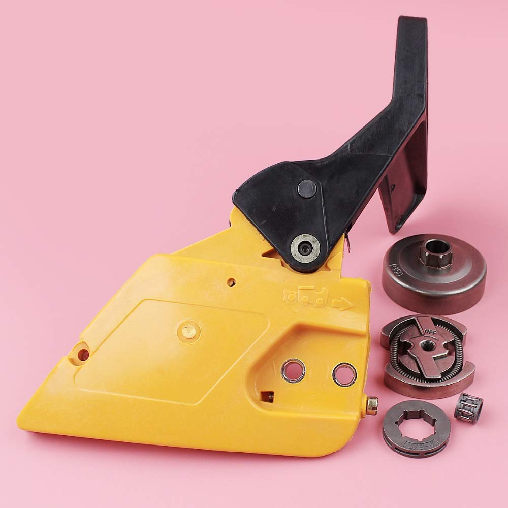 HAOHAO Freno de la Cadena del Embrague Cubierta de la manija del Juego de batería for el Socio 350 351 Motosierra Repuesto 3/8 Paso 7 Dientes 19mm ID cojinete de Agujas Kit