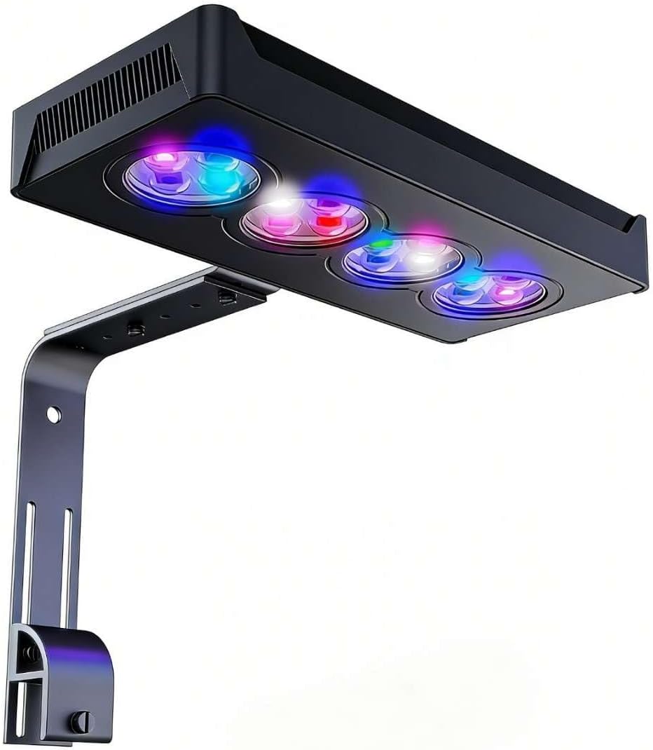 35W Full Spectrum Reef LED Light for SPS/LPS Corals – Dimmable Aquarium Light with Sunrise, Sunset & Moonlight Modes – Perfect for Saltwater & Nano Reef Tanks (10-24 Inch, up to 40 Gallons)