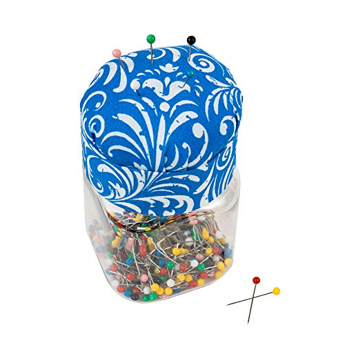 Singer 1-Inch Ball Head Jar With Pin Cushion Lid, Multicolor #TOP3