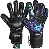 WVVOU Soccer Goalie Gloves for Adults and Youth, High Performance Goalkeeper Gloves with 5 Detachable Finger Saves, Soccer Gloves with 4mm Sticky Latex Palm