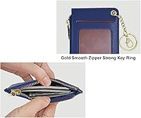 Vista 103 de Carteras pequeñas de cuero delgado para mujeres, tarjetero, cartera, monedero con llavero beige (B-Beige)