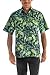 Johari West Men's Button-Down Short Sleeve Shirt, Dorado Stop (Green, Large)