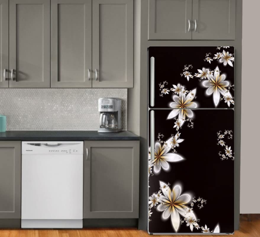 Psychedelic Collection Abstract Design Colourfull Flower Fridge Sticker Fridge Wrap Decorative Sticker (PVC Vinyl 160x60)-PSY_PCFS315