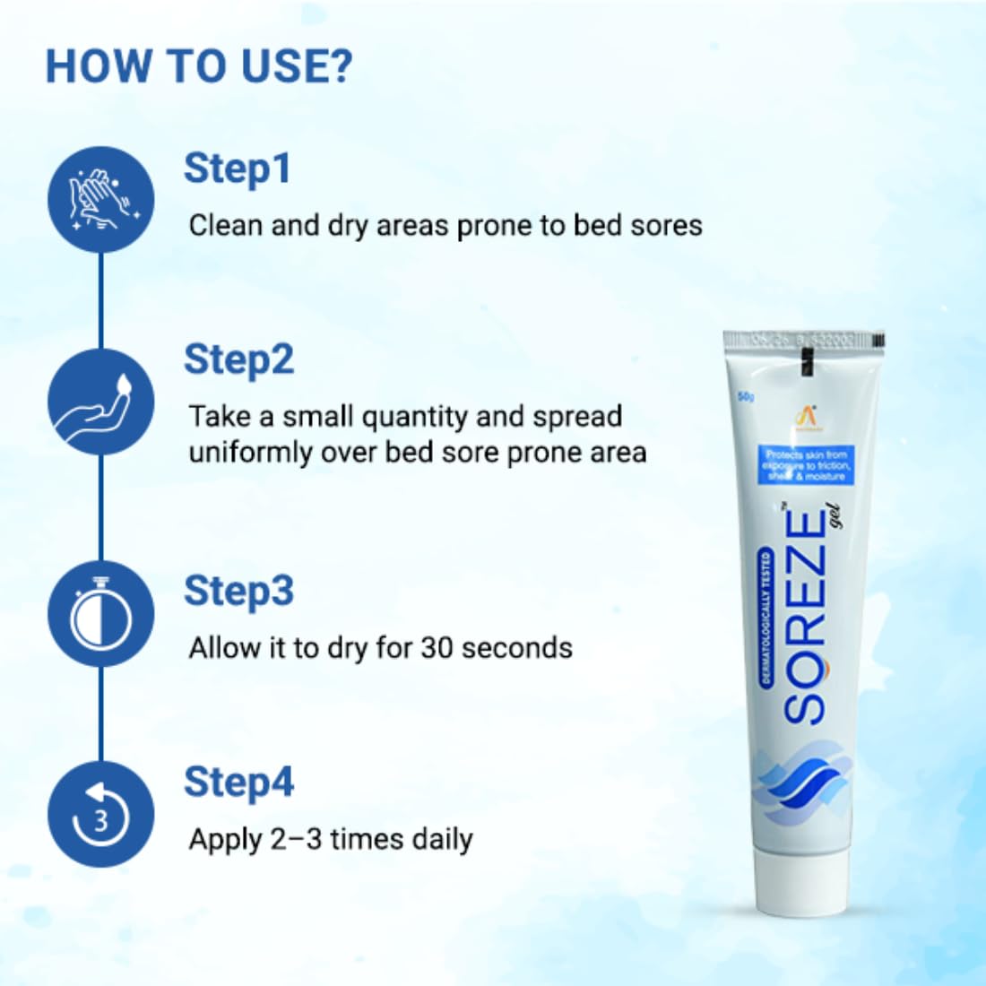 Amaterasu Bed Sores Prevention Gel | Skin Protectant Gel, Silicone Barrier Layer To Prevent Bed Sores | Pack of 1-50gm (50gm Each) 4