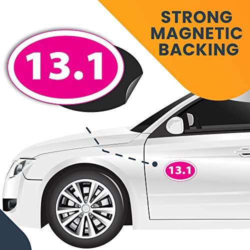Magnet Me Up 13.1 Half Marathon Inverted Pink Oval Magnet Decal, 4X6 Inches, Heavy Duty Automotive Magnet For Car Truck Suv #TOP6