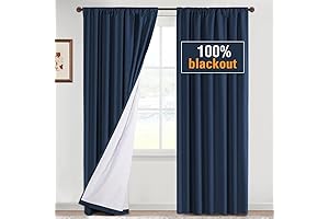 H.VERSAILTEX Navy Blue Blackout Curtains: 96 Inches of Darkness and Privacy