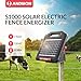 S1000 1 Joule Solar Fence Charger, 40 Miles Solar Electric Fence Charger for Livestock, Horses, Cattle Sheep, Portable and Super Tough