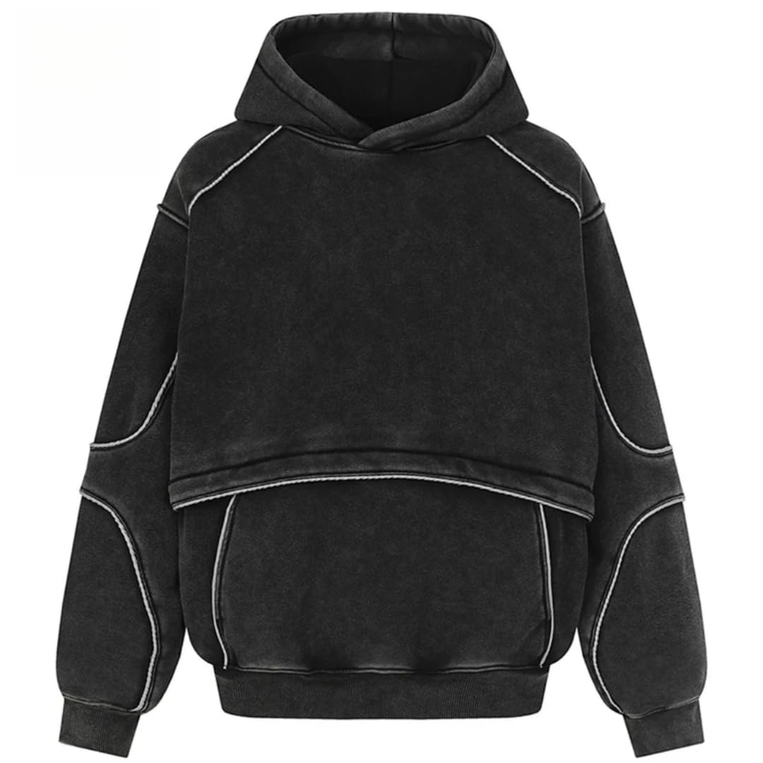 Felpe Vintage Oversize da Uomo Streetwear Calde Felpe Hip Hop Felpe(Grigio,as6,Alpha,s,Regular,Regular)