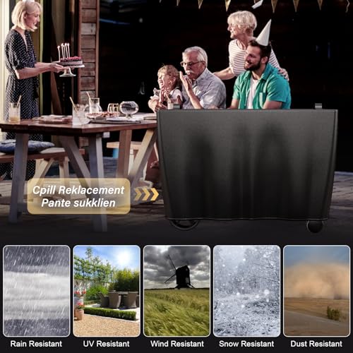 Pizza Oven Cart Table and Table Cover for Ooni Koda/Karu/Fyra 16 & 12 with Pizza Topping Station, Movable Food and Prep Workcart, Outdoor Grill Stand for Ninja Woodfire