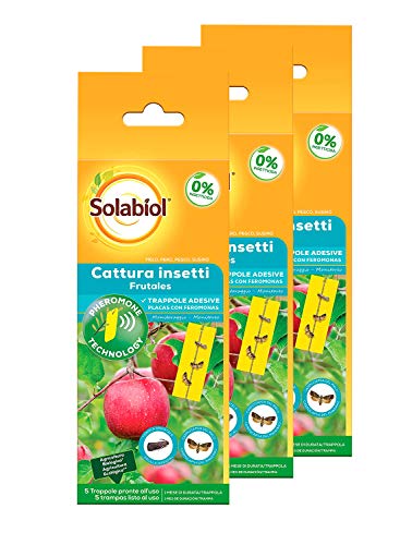 Solabiol Pack 3 Profesional Insecticida para plagas de frutales, feromonas, 15 Placas, Amarillo, 75 gr Cover