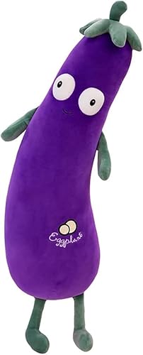 JOSON Muñeca de almohada para dormir de imitación de Mr Eggplant de color morado cojín de peluche 198 pulgadas