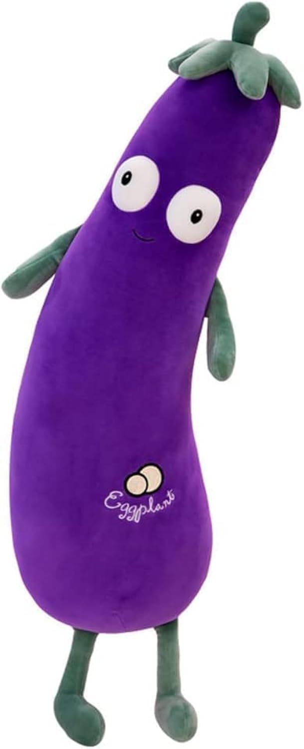 JOSON Purple Large Simulation Mr. Eggplant Doll Sleeping Pillow Doll,Plush Toy Cushion (19.8inch50 cm)