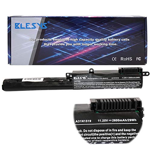BLESYS - Batería ASUS A31N1519 Batería para Laptop de reemplazo ASUS A540 A540L A540LA F540LA F540LJ F540SA F540SC F540UP7200 R540L R540LA R540LJ R540SA R540UP R540SA-XX022T (11.25V/2200mAh)