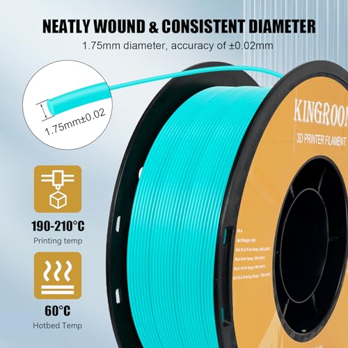 Image of Kingroon PLA 3D Printer Filament, Dimensional Accuracy + /- 0.02 mm, 1 kg Spool(2.2lbs), 1.75 mm,Apple Green
