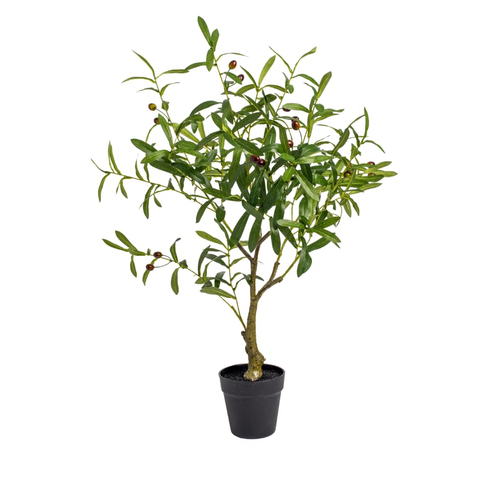Naturae Decor Olive Tree - Lifelike Artificial Indoor House Plant - 33 in High