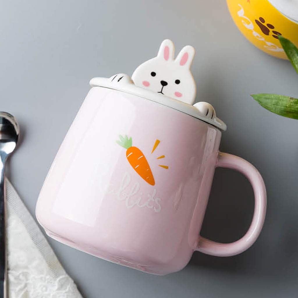 Tasse Schönes Tier bedrucktes Tassen-Set, Tassendeckel mit Handyständer, Keramik-Kaffee-/Milch-/Hafer-/Wassertassen (Grau)