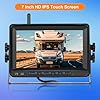 VECHTEL Caméra de Recul Moniteur sans Fil 1080P, Kit Moniteur avec Écran IPS 7 Pouces pour Camion, Bus, Camionnette, Camping Car, Pick-up, IP68 Waterproof, Vision Nocturne, Lignes de Conduite DIY