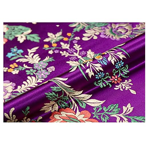 GOONSDS Tela De Seda Seda Satinada Brocado Floral Vestido De Vestir Cheongsam Tang Traje Bricolaje Retro 75Cmx50cm,E