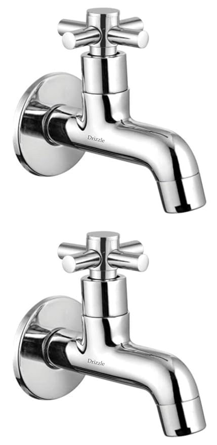 DRIZZLE CRS101-2 Corsa Bib Cock Brass | Chrome Plated | Quarter Turn | Foam Flow (Combo of 2 Pieces)