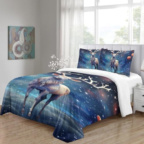 Sets housse de couette cerf 3D ensemble de literie 3pcs microfibre 140x200cm