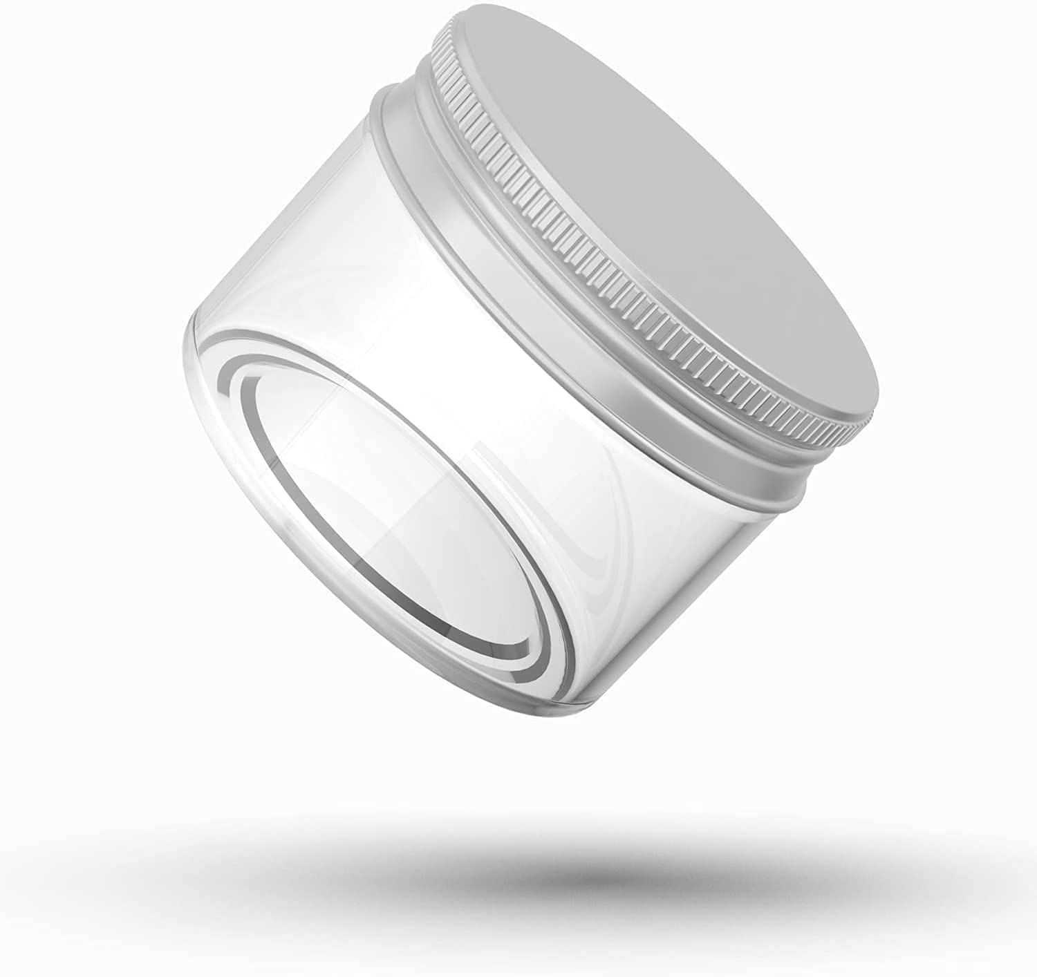 hunky dory PET Jar 50ml Unbreakable Plastic Transparent with Aluminium Cap Cosmetics Shan Container for Creams,Lip Balm, Body Butter, Essential oil, Costemic, Makeup Use (Pack of 1)-picture-20