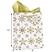 JOYIN 12 PCS Christmas Holiday Foil Gold Gift Bags with Tissue Papers and Name Card Tags; Assorted White Winter Prints for Party Favors Goody Bags, Xmas Presents and Wrapping Stocking Stuffers