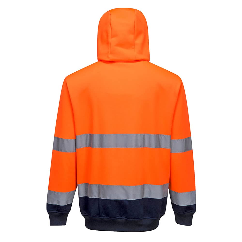 Portwest Felpa Bicolore Con Cappuccio e Zip intera Hi-Vis
