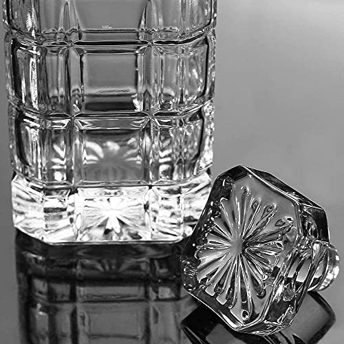 Image of Elegant Whiskey Decanter Set with Glass 7 pc for Men & Women, 850 Ml Whiskey Crystal Liquor Drinking Decanter Gift for Alcohol Lover (MV-04)