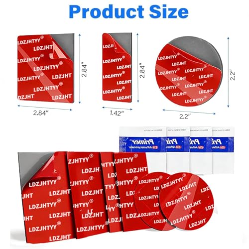 Image of 4PCS Heat Resistant Double-Sided Adhesive Pads, Square Double Sided Tape Heavy Duty, Adhesive Sticky Pads for Car Phone Holder Mount & Dash Cam, 2.8inch