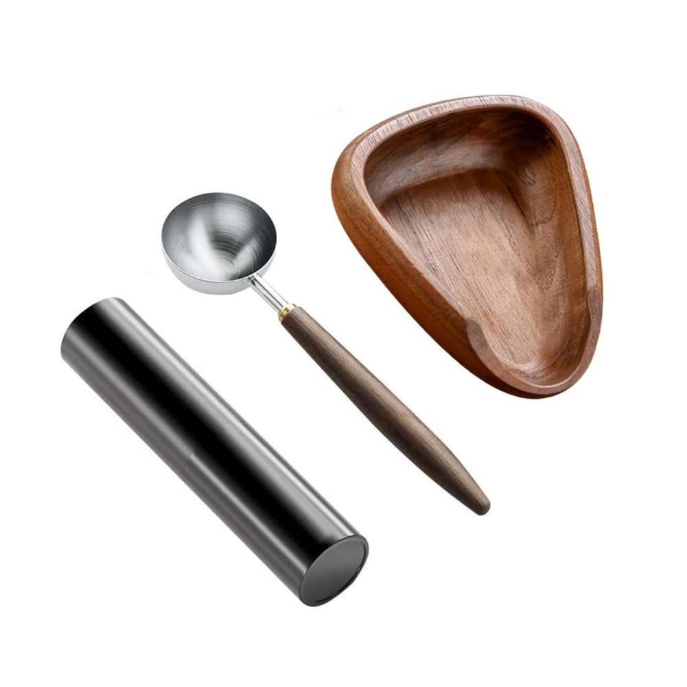 CTRLZS Coffee Bean Scale, Coffee Bean Plate Coffee Powder Bean Tray Special Bowl, Measuring Spoon, Measuring Tray,Sapele