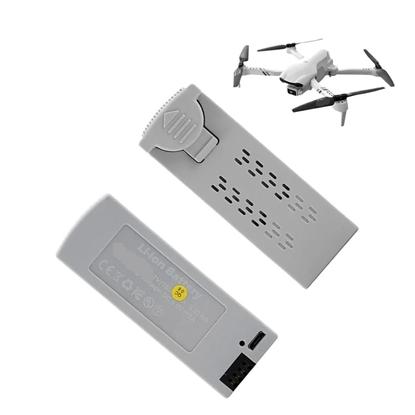 Batería de 2 Piezas, Compatible con Piezas de Repuesto de Drones de Control Remoto aéreo F10 6K HD GPS(with GPS-2000mAh 2*Battery)