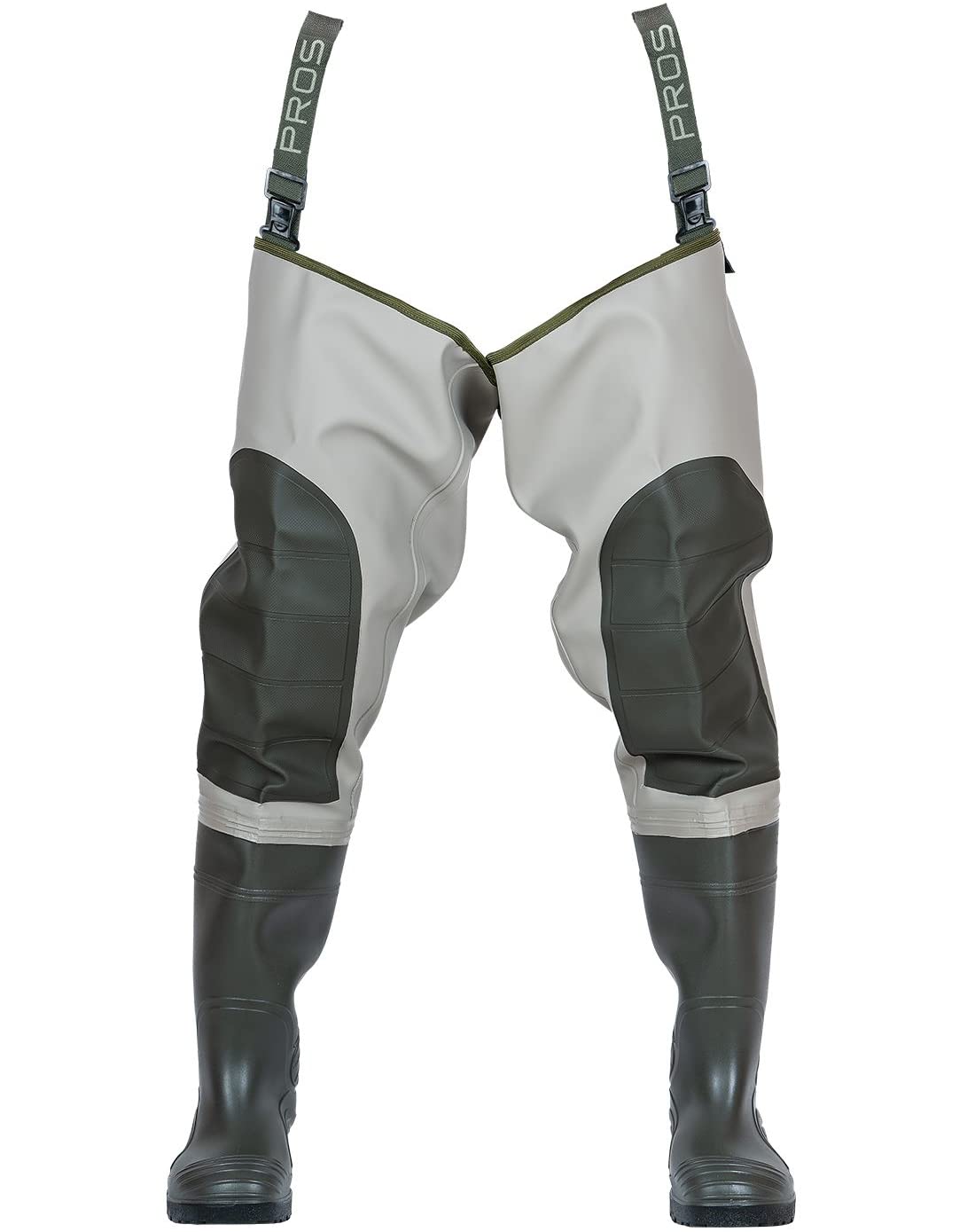 Pros Light Olive Premium Waterproof Reinforced Knees Thigh Waders Premium Light Olive Uk 10 / Eu 44