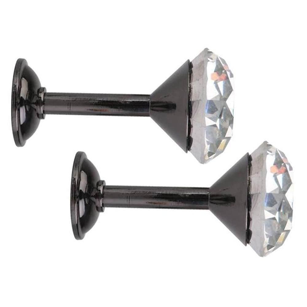 2 pcs Diamant Rideau Draperie Embrasses Porte Mur Gland Crochets Mur Embrasse Rideau Crochet Gland Serviette Cintre Pour Tissu-Chapeau Crochet,Noir